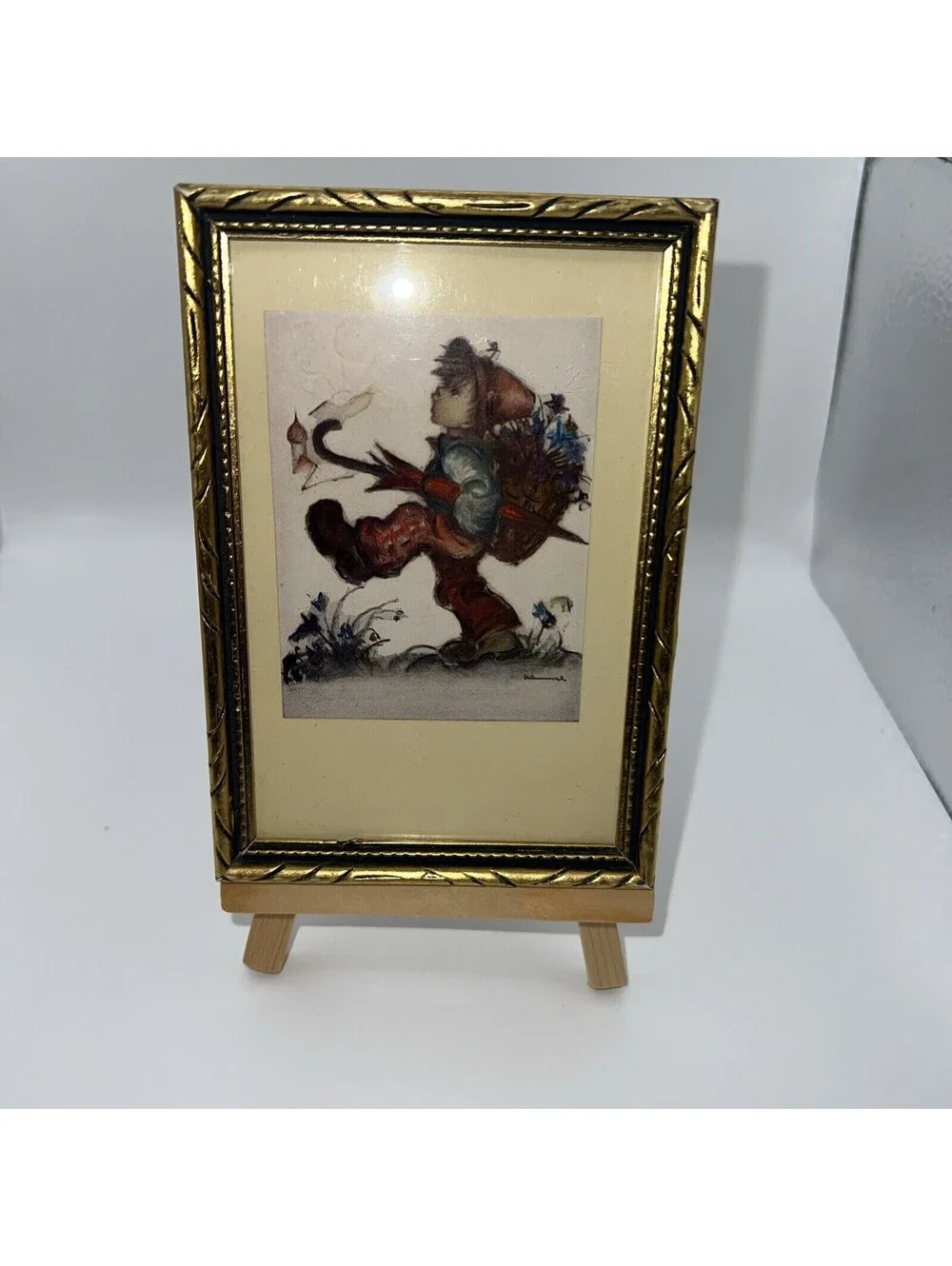 Set Of 4 Hummel Pictures 3.5” X 5” With Easels